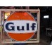 Original Gulf Porcelain Animated Neon Sign 72" Diameter 